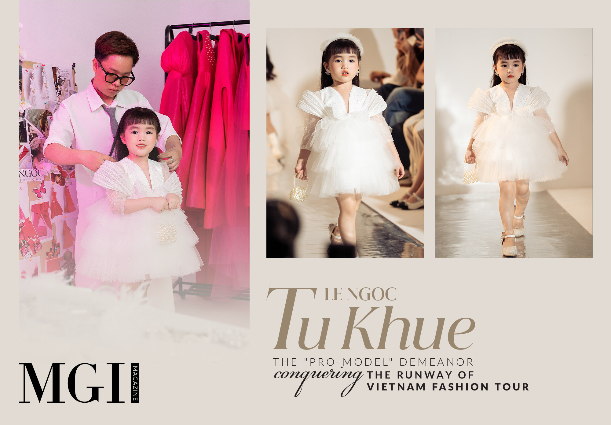 Model kid Le Ngoc Tu Khue conquering the stage of Vietnam Fashion Tour